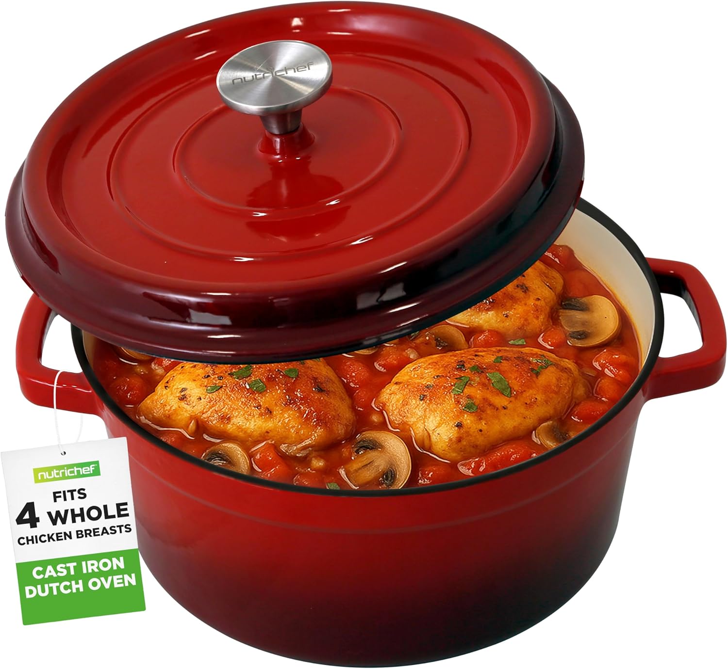 NutriChef Enameled Cast Iron Dutch Oven