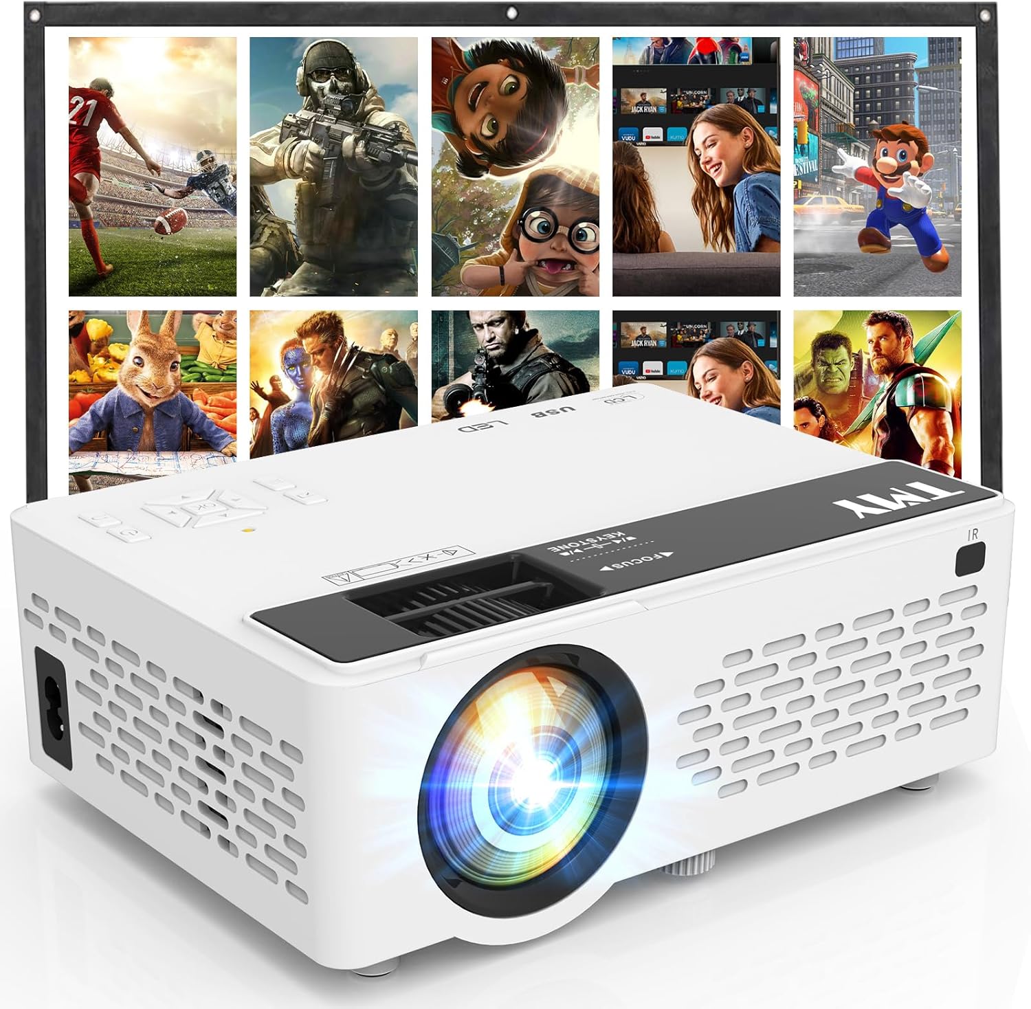 TMY 1080P Full HD Portable Mini Projector